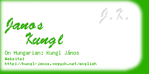 janos kungl business card