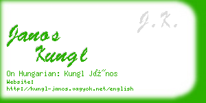 janos kungl business card
